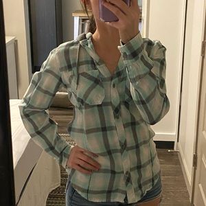 Mint, plaid, hooded Empyre shirt